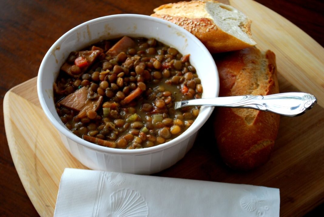 Spicy Ham and Lentil soup